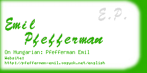 emil pfefferman business card